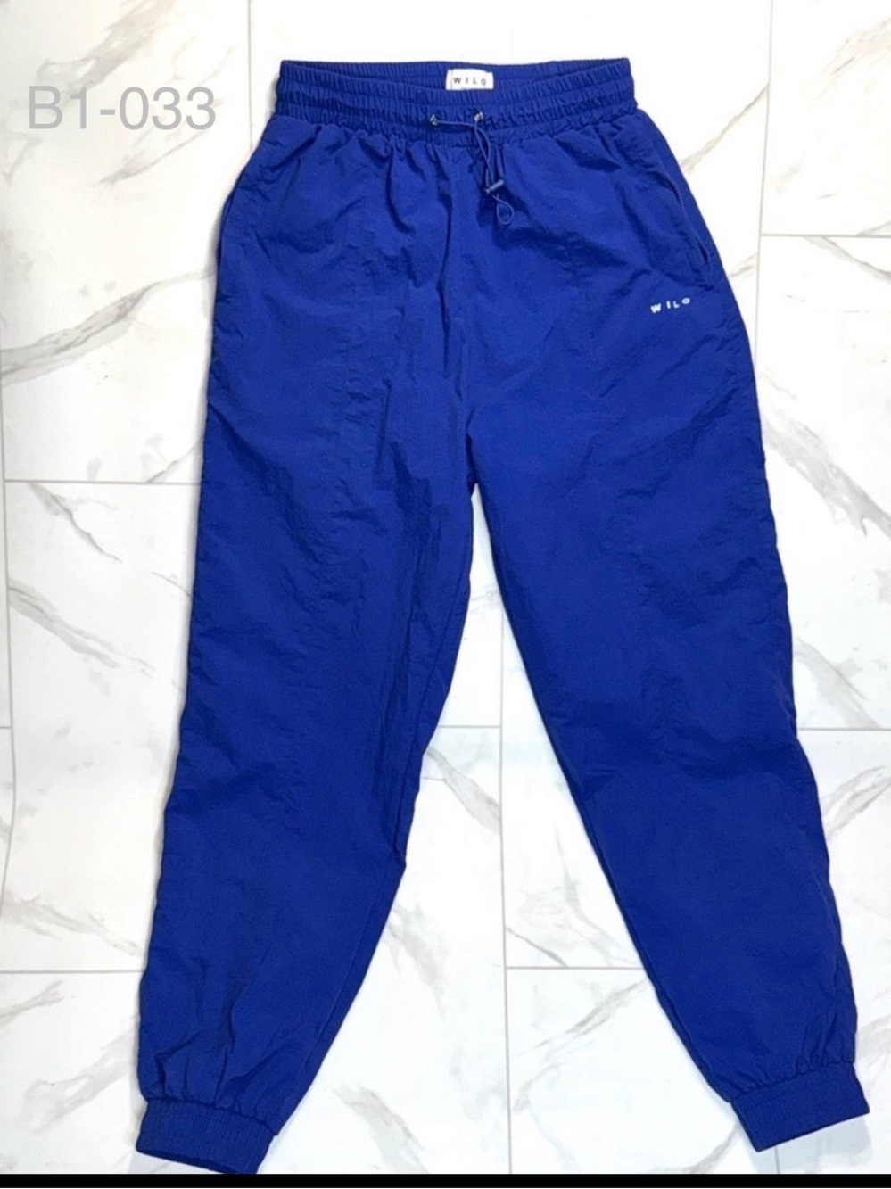 WILO Blue Jogger Pants Elastic Waist Drawstring Size XS